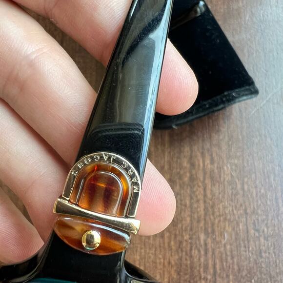 Marc Jacobs MJ101/S 80785 Black Gold Frame Sunglasses Italy 58-15-125 w/ case - Picture 6 of 11